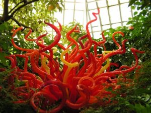 Fire as seen through Chihuly Glass, Pittsburgh