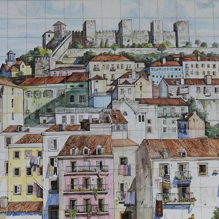 Lisbon roofs in tiles